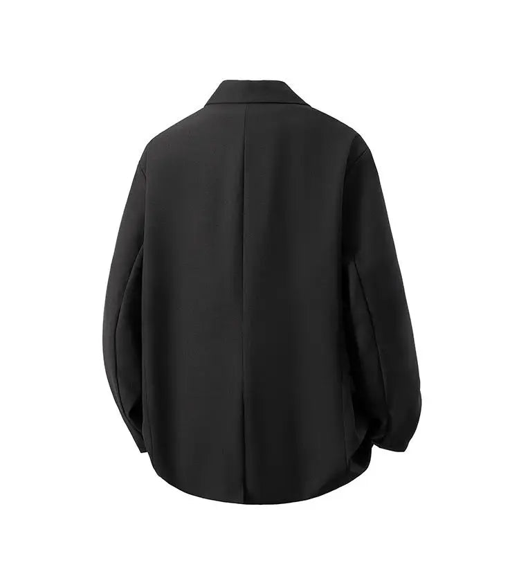 Man Dress Luxury Suit Jacket Japanese Uniform Coats 2026 Yamamoto Style Unisex Metal Buckle Shoulder Pads Black Cool Streetwear