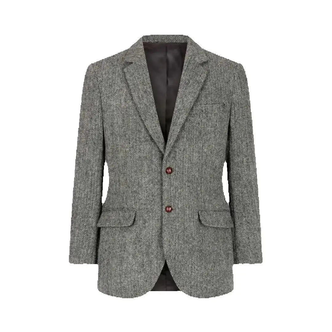 Casual Business Men Suits Blazer Slim Fit Tweed Herringbone Groom Suits Jacket For Wedding Single Breasted Jacket Tops One Coat