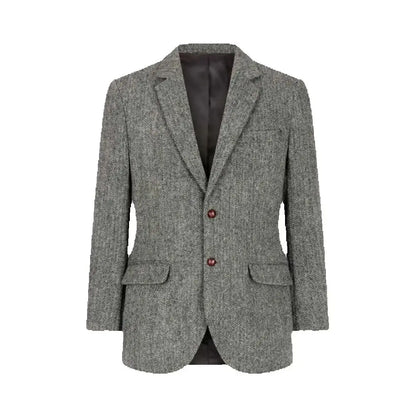 Casual Business Men Suits Blazer Slim Fit Tweed Herringbone Groom Suits Jacket For Wedding Single Breasted Jacket Tops One Coat