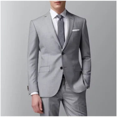 Men's 2-Piece Suit Notch Lapel Blazer for Wedding Graduation and Formal Occasions