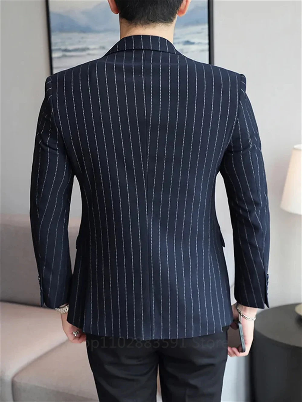 Jacket Slim Striped New Men's Suit Business Casual Professional Formal Jacket Banquet Suit Blazer