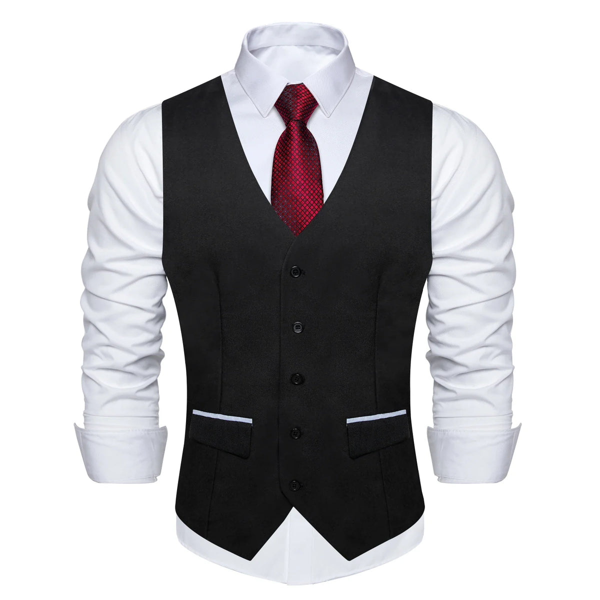 Men's Suit Vest – Solid Formal Waistcoat for Wedding, Party & Business Wear