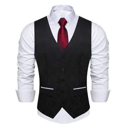 Men's Suit Vest – Solid Formal Waistcoat for Wedding, Party & Business Wear