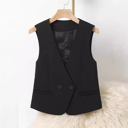 Women's Blazer Vest Coat 2026 Spring Autumn Sleeveless Ladies Vest Jacket Casual Tops Fashion Ladies Waistcoat Chaleco Mujer