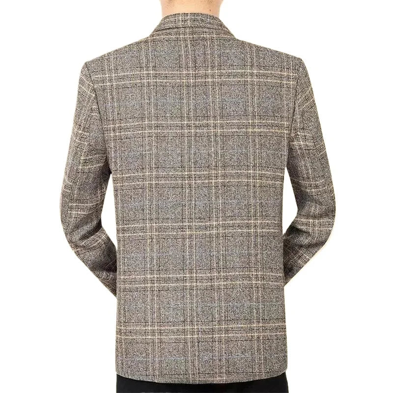 2026 Blazer Men's Fashionable Business Banquet Dance Singer Plaid Fitted Casual Trendy Wedding Banquet Dress Performance Blazer