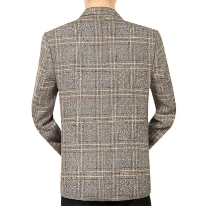 2026 Blazer Men's Fashionable Business Banquet Dance Singer Plaid Fitted Casual Trendy Wedding Banquet Dress Performance Blazer