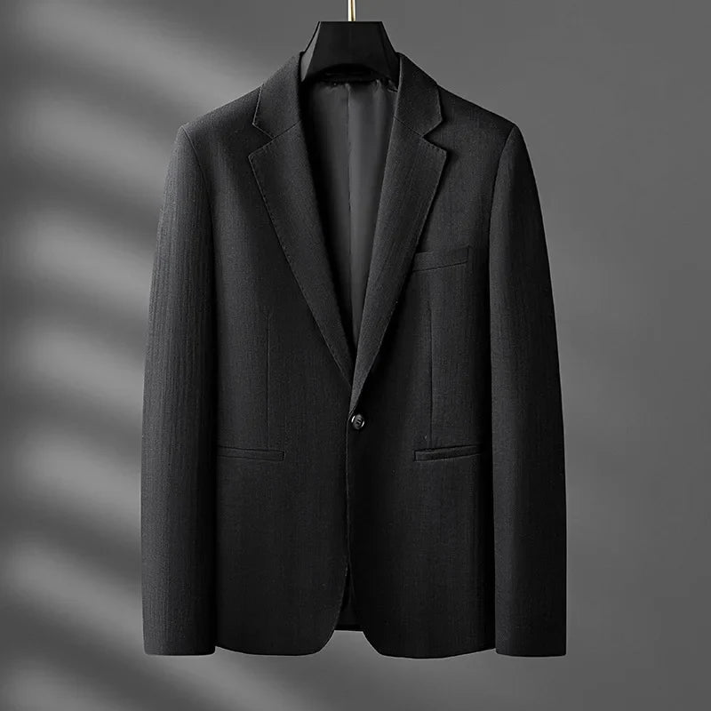 Spring and Autumn Men's British Naples suit, no perm, solid color, wedding, business, work, versatile, simple, high-end suit