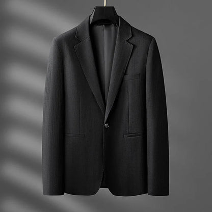 Spring and Autumn Men's British Naples suit, no perm, solid color, wedding, business, work, versatile, simple, high-end suit