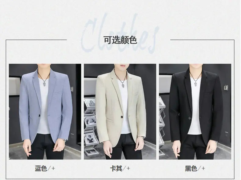 Blazer Men's Fashion Business Gentleman Groom Professional Gentleman Form-fitting Versatile Casual Formal Wear High-end Blazer