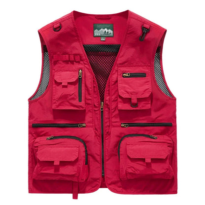 Men's Tactical Vest – Formal Workwear Sleeveless Waistcoat for Men – Multi-Pocket, All Seasons