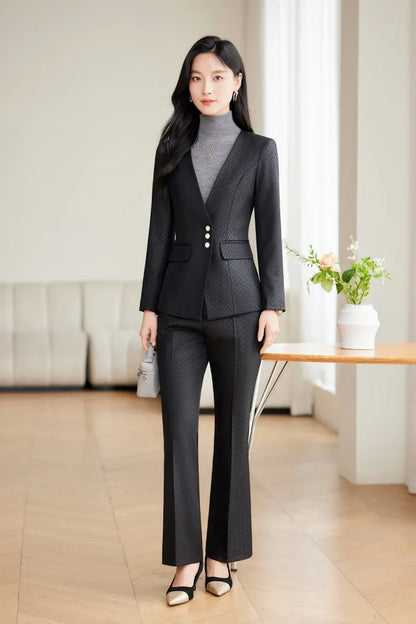 Purple Suit for Women, Professional Business Formal Suit, Jacket and Pants, New Fashion Office Work Clothes for Ladies
