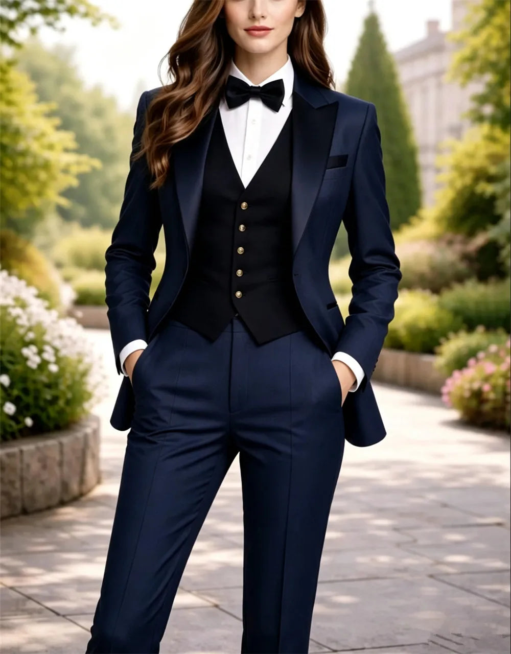 New Women's Suits 3 Pieces Official Event Wear Women's Tailored Blazer Set Formal Outfit (Jacket+Vest+Pants)