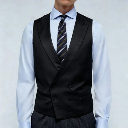 Men Vest Double Breasted Lapel Waistcoat for Wedding & Formal Occasions – Multi-Color