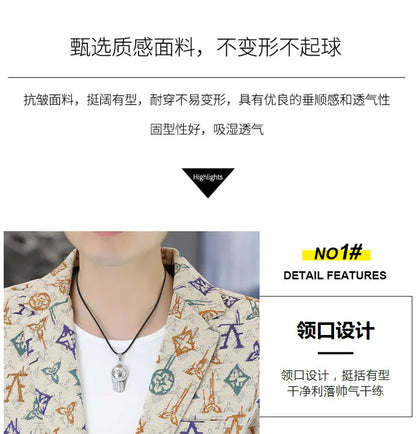 Blazer Men's fashion outdoor travel gentleman wedding Slimming Business versatile Trendy Casual Korean-style formal wear Blazer