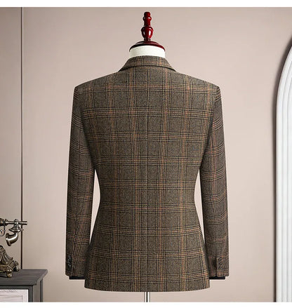 2026 Spring Wool Suit Jacket for Men High Quality Casual Business Formal Jacket Slim Fit Wedding Groom Blazers Masculino