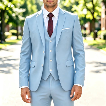 Costume Homme Slim 3 Pièces Blazer Gilet et Pantalon Ensemble de Smoking Élegant de Haute Qualité Robe de Mariage Affaires