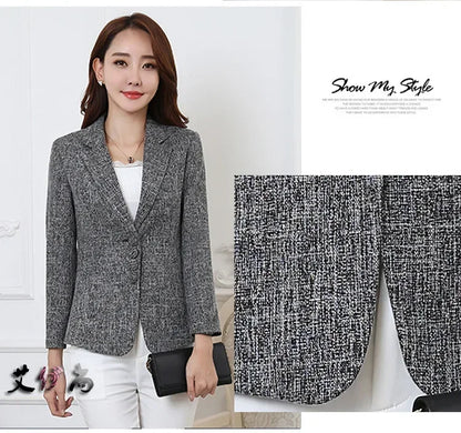 Fashion Women Blazers Jackets Work 2025 Office Lady Suit Slim Single Breasted Business Female Blazer Coats Formal Veste Femme