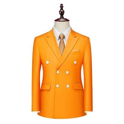 Men's Double Breasted Blazer – Slim Fit Suit Jacket for Wedding, Prom & Business
