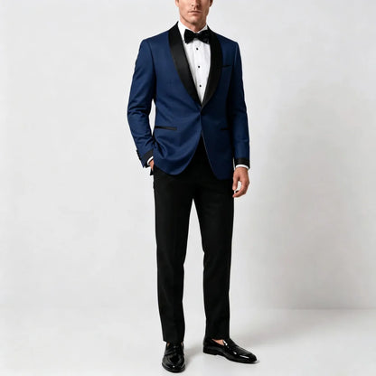 Men Suit Yellow Black 2 Pieces Lapel Single Breasted For Wedding Groom Birthday Banquet Party Business Work Office Jacket Pants