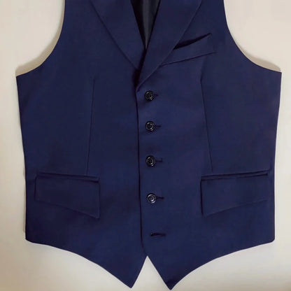 Men's Vest with Lapel Single Breasted Solid Waistcoat for Wedding & Formal Occasions