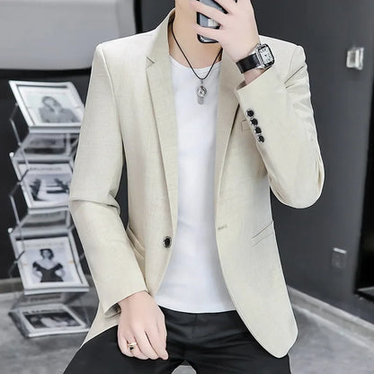 Blazer Men's Fashion Business Gentleman Groom Professional Gentleman Form-fitting Versatile Casual Formal Wear High-end Blazer
