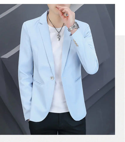Blazer Men's Fashion Outdoor Travel Gentleman Wedding Slimming Business Versatile Trendy Casual Korean-style Formal Wear Blazer