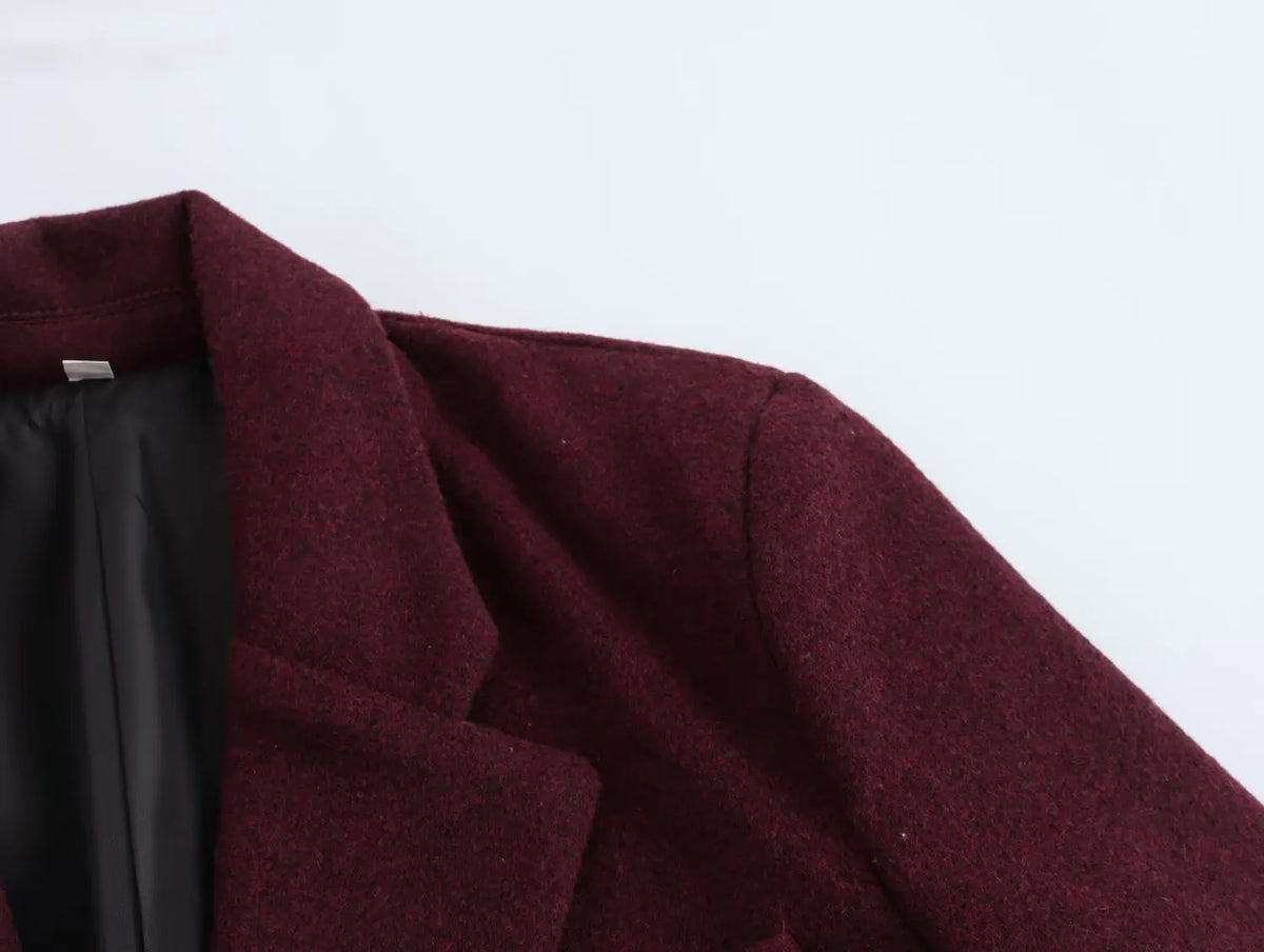 Women's Fashion Versatile Lapel Single Breasted Blazer With Shoulder Pads Female High Street Casual Long Sleeve Jacket Mujer