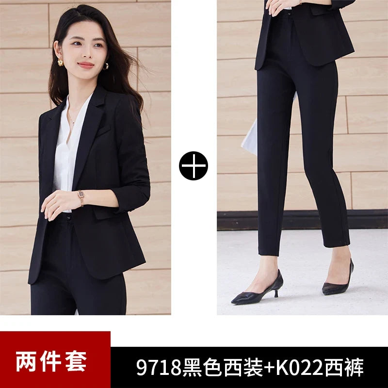 Fashionable professional women's clothing, high-quality two-piece pants + blazer. Exquisite, elegant, comfortable
