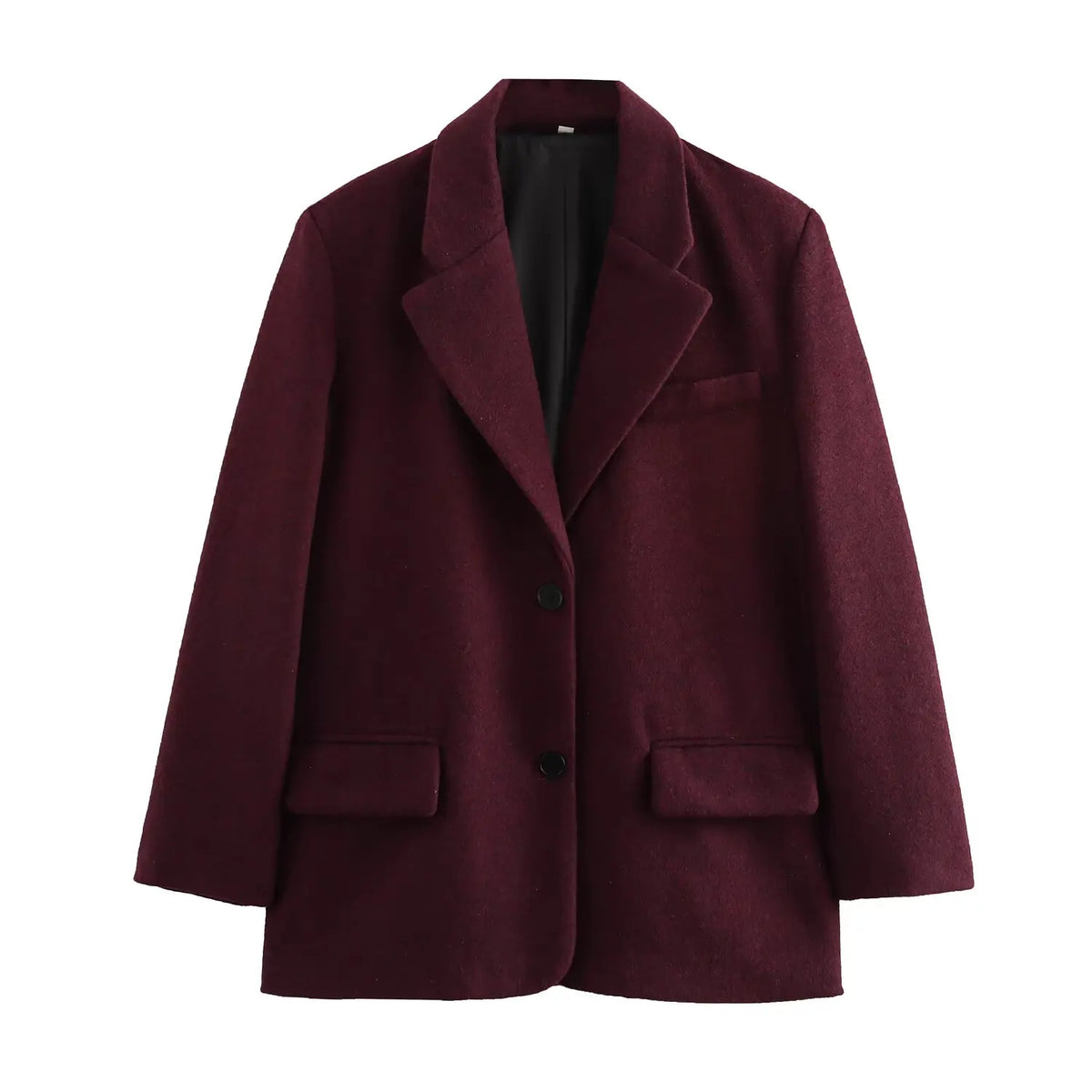 Women's Fashion Versatile Lapel Single Breasted Blazer With Shoulder Pads Female High Street Casual Long Sleeve Jacket Mujer