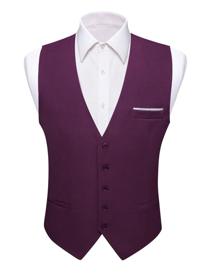 Men's Satin Formal Vest – Multi-Color Wedding & Business Waistcoat for Men