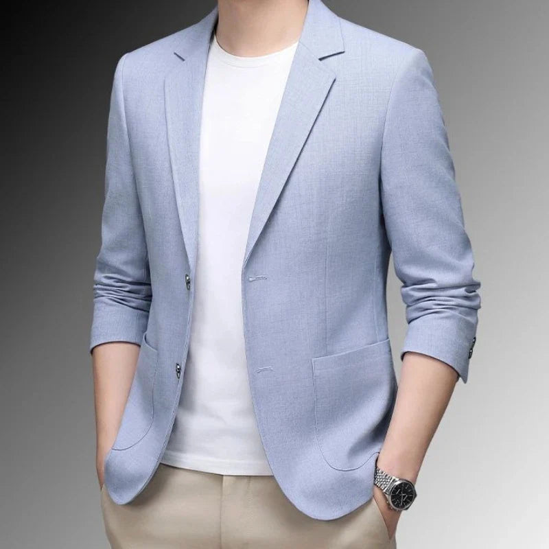 Men's Premium Linen Blend Casual Blazer, Summer Breathable UV Protection Jacket