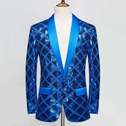 2023 New High Quality Handsome Fashion Boutique Men's Stereo Square Sequin Casual Dance Suit Jacket Boutique Fashion Suit Jacket
