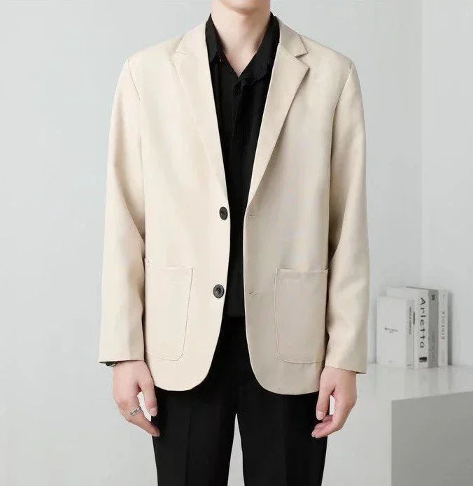 Men's Oversized Blazer Smart Casual Single Breasted Jacket for Business and Daily Wear