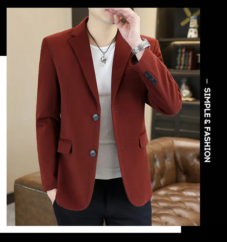Blazer's New Men's Business Gentleman Korean-style Wedding Fashion Trendy Slimming Versatile High-end Casual Accessory Blazer