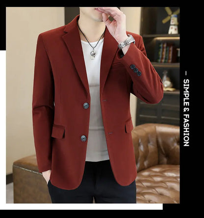 Blazer's New Men's Business Gentleman Korean-style Wedding Fashion Trendy Slimming Versatile High-end Casual Accessory Blazer