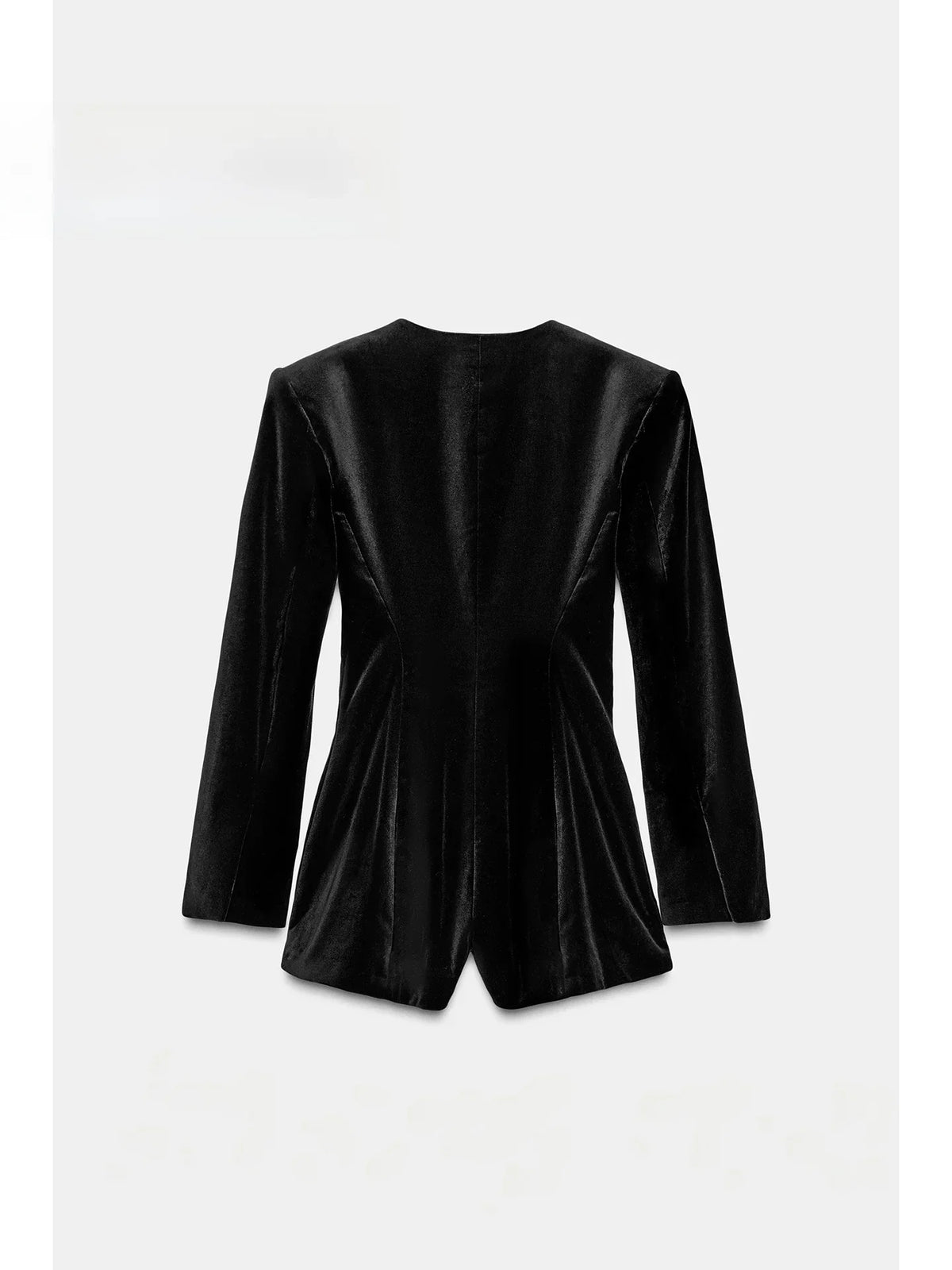 Spring 2026 Dark Style Short Velvet Suit One-Piece Pants Women Slimming Long Sleeve Business Casual Fashionable Tracksuit