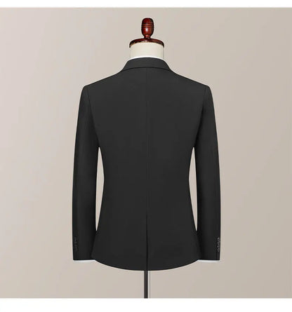 High-Quality Groom's Three-Piece Set Wedding Dress - Slim Fit British Style Business Casual Suit Vest Trousers for Men