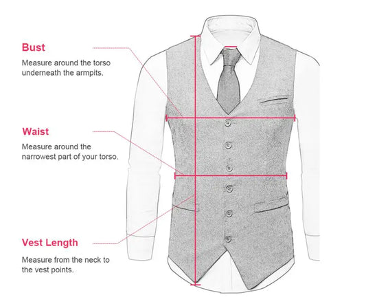 Men's V-Neck Herringbone Tweed Vest – Slim Fit Waistcoat with Real Pockets for Smart Casual & Formal Wear