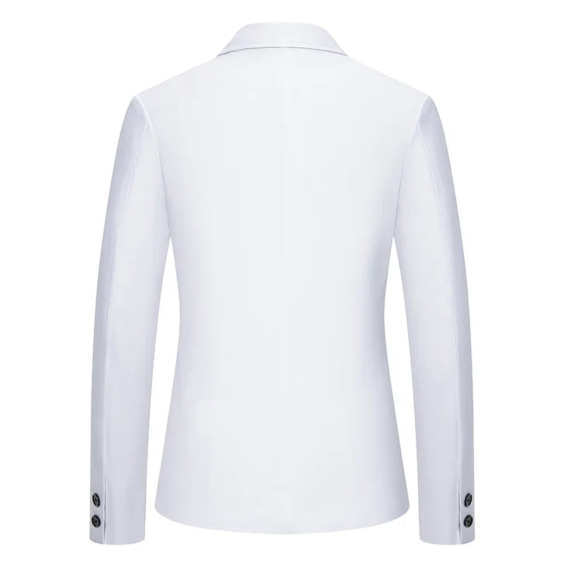 Blazer Men's Fashion Gentleman Solid Color Comfortable Business Color Match with Fake Two Wedding Casual Banquet Slim Suit
