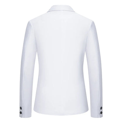 Blazer Men's Fashion Gentleman Solid Color Comfortable Business Color Match with Fake Two Wedding Casual Banquet Slim Suit