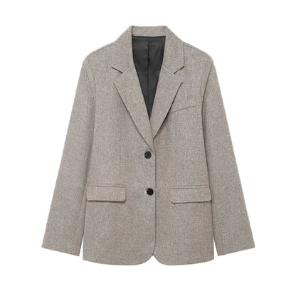 Women's Long Sleeve Blazer Coat Fashion Office Wear with Flap Pockets Casual Chic Outerwear Top