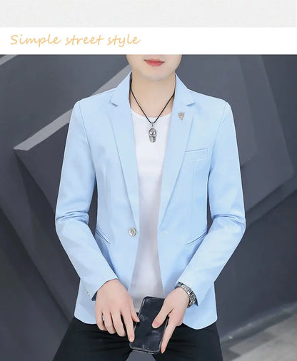 Blazer Men's Fashion Outdoor Travel Gentleman Wedding Slimming Business Versatile Trendy Casual Korean-style Formal Wear Blazer