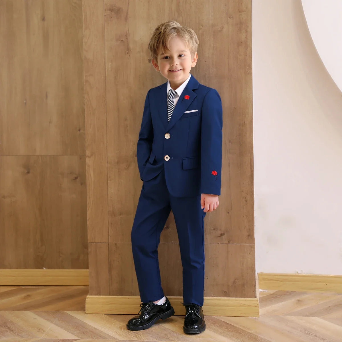 3-Piece Boys Suit Set | Solid Formal Tuxedo for Kids | Wedding & Party Suit Ages 2–14