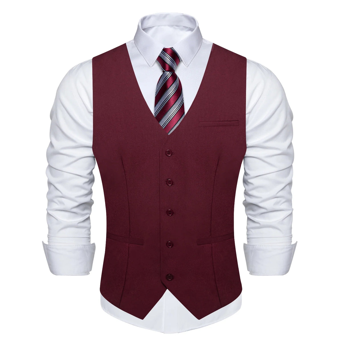 Men's Suit Vest – Solid Formal Waistcoat for Wedding, Party & Business Wear