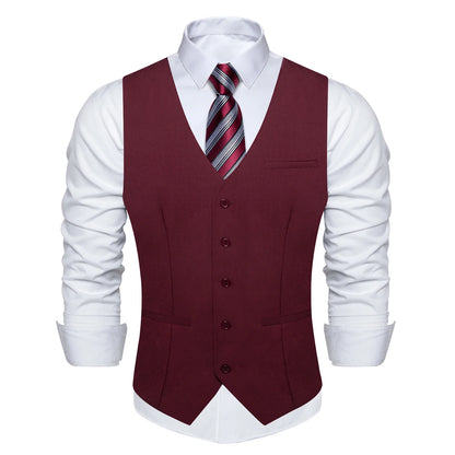 Men's Suit Vest – Solid Formal Waistcoat for Wedding, Party & Business Wear