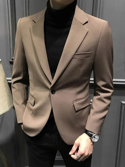 Men's Double Breasted Blazer Korean Style for Banquet and Business