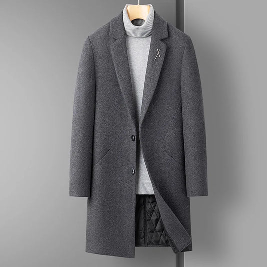 Men's Fashionable Outdoor Travel Camping Youth Wedding Hosting Campus Slimming Casual Korean-style Tweed Coat with Cotton 2026