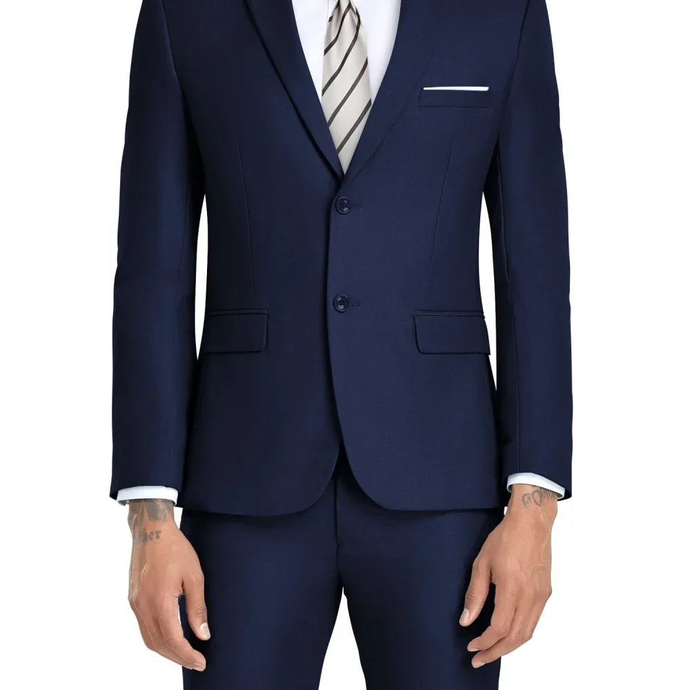 Luxury Formal Casual Men's Suits Formal Business Wedding Groomsmen Smoking Single Breasted Jacket Pants Set