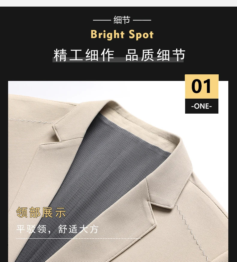 Blazer Outdoor Men's Casual, Fashionable, Trendy, Sporty Solid Color, Slimming British Style Business Gentleman Wedding Blazer