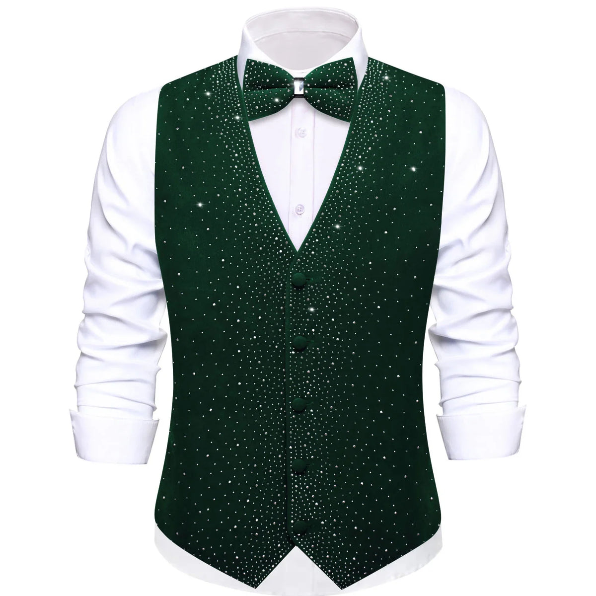 Men's Glitter Vest with Matching Bow Tie – Sparkly Sequin Style for Parties, Proms & Festive Events